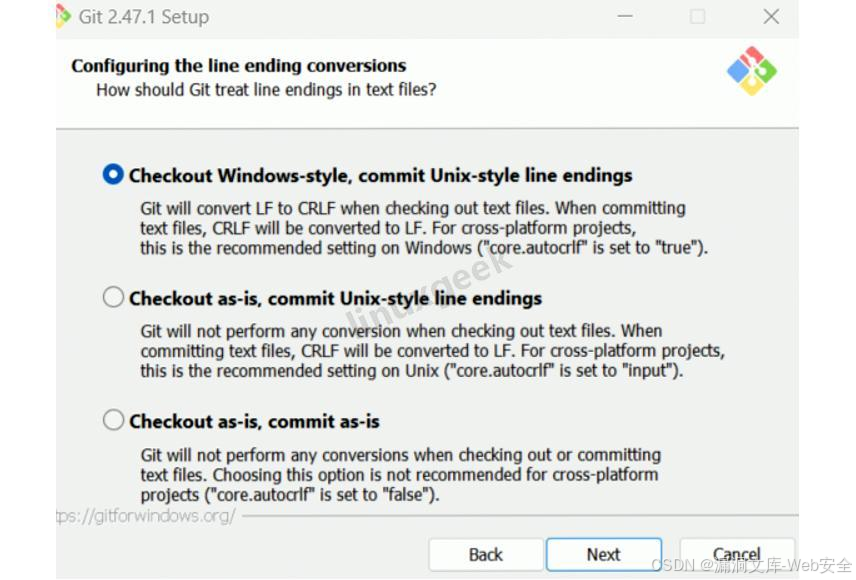 配置 Windows 和 Unix 行尾转换