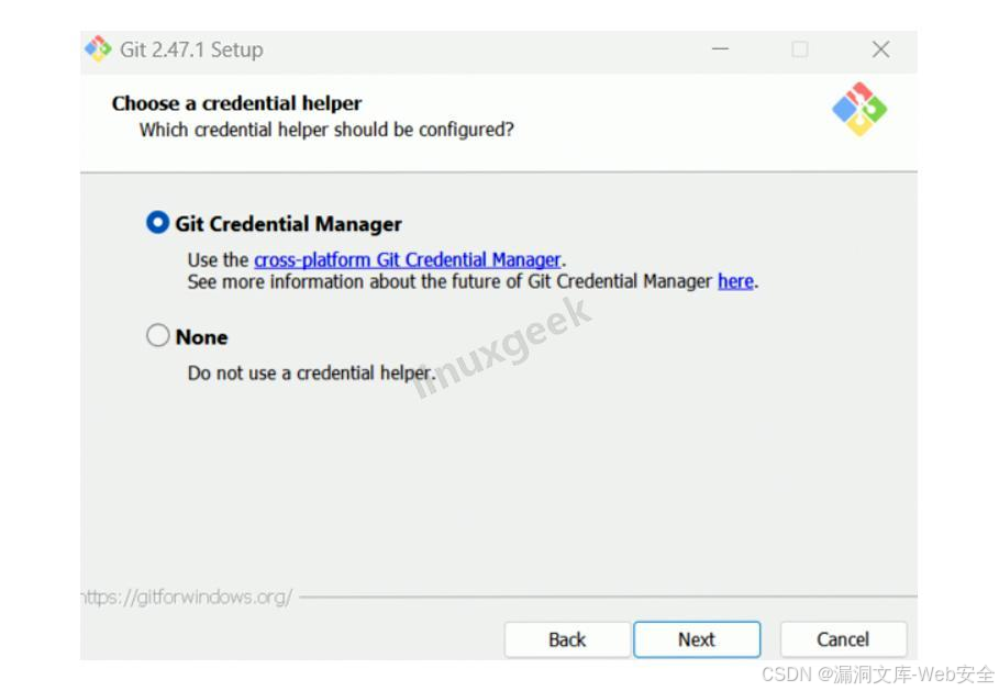 选择 Git Credential Manager